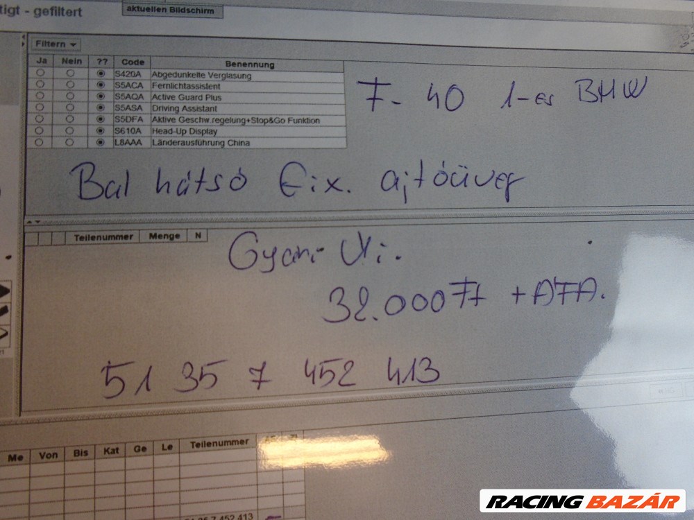 [GYÁRI ÚJ] BMW - Bal hátsó FIX ajtóüveg / 1-es , F40  3. kép